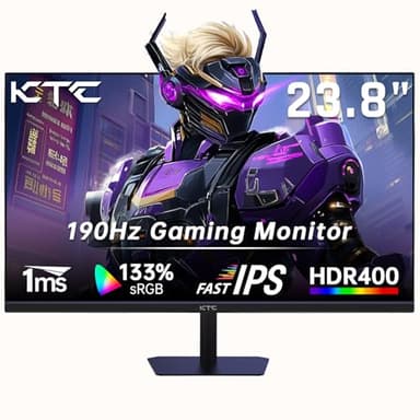 KTC 24 Inch Gaming Monitor, FHD 1080P@180Hz (OC 190Hz) Monior with Fast IPS Panel, 1ms Response Time, Adaptive Sync, HDR400, 133% sRGB, HDMI 2.0 / DP 1.4, Hardware Anti-Blue Light, VESA 100 * 100mm