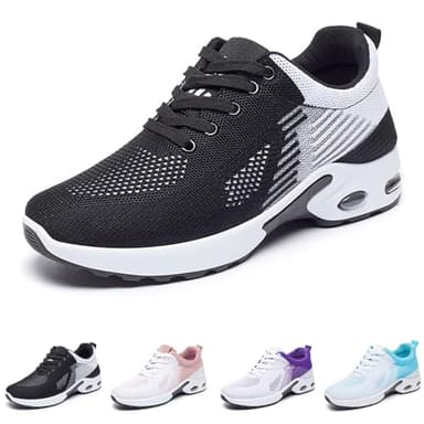 Orthopedic Running Shoes,Orthopedic Sneakers for Women, Orthotic Fashion Sneakers Tennis Shoes,Arch Support Walking Shoes for Plantar Fasciitis Pain Relief (Black,UK:5)