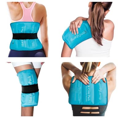 Comfytemp Large Gel Ice Pack for Injuries, 27x37cm Reusable Gel Hot/Cold Pack with Straps for Back, Shoulder, Leg, Hip, Knee, Helps with Soothes Discomfort, Swelling, and Bruises