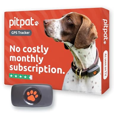 PitPat Dog GPS Tracker - No Subscription Required - Suitable for All Dogs And Fits All Collars - Smart Activity Tracker, Satellite Tracking With Unlimited Range - 100% Waterproof Pet Tracker (Black)