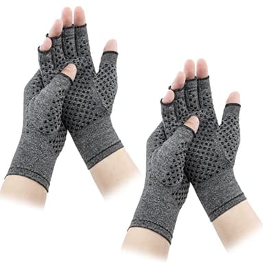 LXMY 2 Pairs Arthritis Gloves,Compression Gloves,Providing Warmth and Compression to Promote Healing,Fingerless Design,Relieve Pain from Rheumatoid Arthritis and Carpal Tunnel(M)