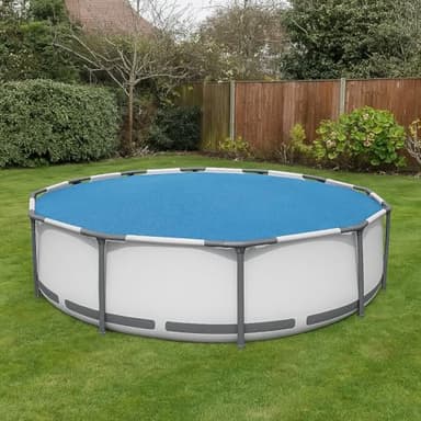 SUDS-ONLINE 10ft Round Solar Pool Cover, Swimming Pool Blanket, Blue, for Above Ground Inflatable, Steel frame and Inground Pools HEAVY DUTY 200 MICRON