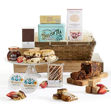 Luxury Afternoon Tea Hamper – Gourmet Food Hamper Gifts for Women, Mum & Grandma - British Cream Tea Hamper for 2 - Mothers Day Hamper, Mothers Day Gifts, Birthday Hampers for Women, Couples