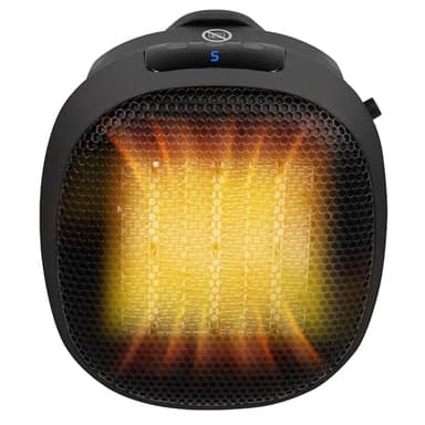 Russell Hobbs RHPH7001 700W Compact Portable Black Ceramic Plug in Fan Heater in Black with 2 Heat Settings & Overheat Protection, 10m2 Room Size, 2 Year Guarantee