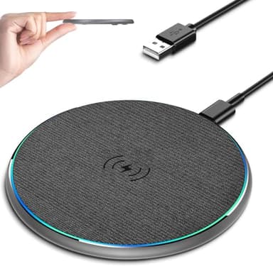 Wireless Charger, Wireless Charging Pad for iPhone 17/16/15/14/13/12/11 Pro/Pro Max/XS Max/XR/SE, Wireless Charging Mat Station for Samsung Galaxy S22/S21S20/S10/S9/Note10/9, AirPods 2/Pro