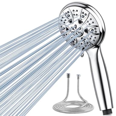 dothnix Shower Head with Hose 1.5m, High Pressure Shower Heads with 5 Spray Modes, Powerful Flow Rain Shower Head Set for Low Water Pressure