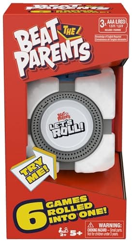 Spin Master Games, Beat the Parents: Let’s Roll!, 6-in-1 Electronic Game Cube, Fun Activity for Kids, Adults & Family Game Night, Interactive Toy, 2-6 Players, for Ages 5 & Up