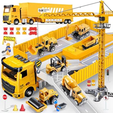 Naxudcoo Construction Toys For 3-7 Year Old Boys Girls: Construction Truck Toy Set Toddler Car Toy - Easter Gifts For Kids Digger, Construction Vehicle Toys For 3 4 5 6 7 Year Old Boys Girls Gifts