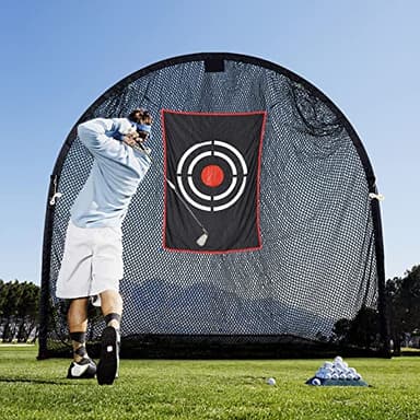 Golf Practice Hitting Net for Backyard Driving - Indoor and Outdoor Use Heavy Duty Premium Portable Impact Cage With Frame for Men
