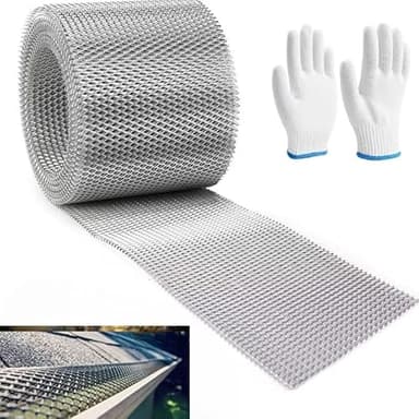 Gutter Guard Mesh 12.7cmx6m Aluminum Gutter Guard from Heavy Duty Gutter Guards Mesh Leaf Guards for Gutters Leaf for DIY Cutting Leaf Rain Gutter Guards (12.7CMX600CM)