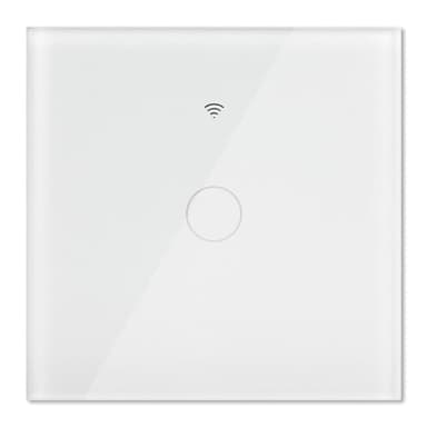 LLVE Wifi Smart Light Switch Work with Tuya, Smart Life Assistant,Wall White Single Touch Light Switch,Tempered Glass Panel with LED Backlight, 1-Gang 1-Way, 240V AC/300W