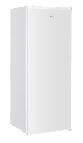HYE Freezer - 168L Upright Freezer, 142.6CM Height, 54.5CM Width, Quiet 39 dB Operation, Freestanding Design, 5 Clear Drawers, White, Perfect For Family Homes - RF01SDFR168W01
