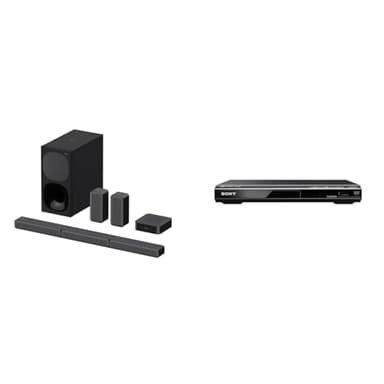 SONY HT-S40R - 5.1ch Soundbar with Subwoofer and Wireless Rear Speakers & DVPSR760H DVD Upgrade Player (HDMI, 1080 Pixel Upscaling, USB Connectivity), UK 3 Pin Plug, Black