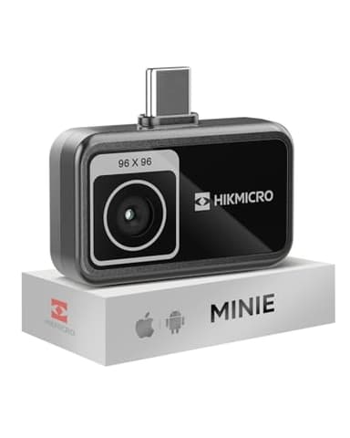 HIKMICRO MiniE Thermal Camera Android/iOS, 96×96 IR Resolution, 192×192 SuperIR Thermal Imaging Camera, No Battery, for Phone/Tablet,USB-C Port,Support iPhone 15/16/17 (Excludes Accessories)