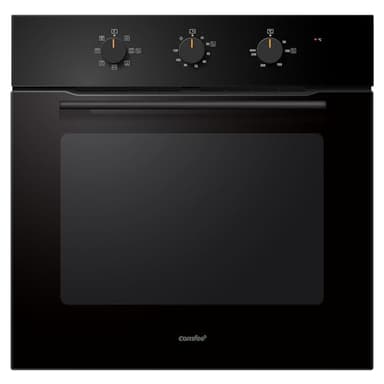 COMFEE' 60L, 60cm Wide, Single Electric Built-in Fan Oven, 8 Oven Function with Air Fry, Multiphase Cooking and Easy Cleaning Removable Door - CBO60M80M1-BK