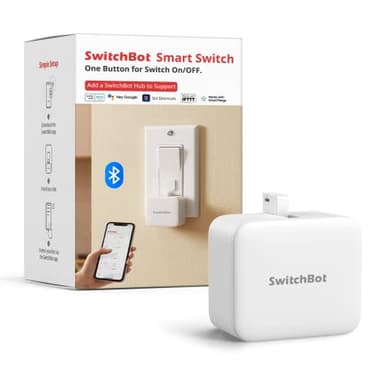 SwitchBot Smart Switch Toggle - Make Switch Intelligent, App and Timer Control, Add Hub Mini to Make it Compatible with Alexa, Google Home and IFTTT (White)
