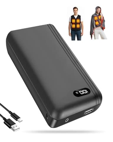 Zumhigh Heated Vest Power Bank for Men Women,20000mAh Portable Charger with 5V/7.4V Dual Output,Digital Battery Display Compac Design for Heated Gilet & Smartphone Laptop Charging
