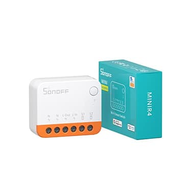 SONOFF Wi-Fi Smart Switch 10A 2400W, Smart Relay Switch Works With Alexa/Google Home Assistant, Remote Control & Scheduled, Neutral and Live Wires Required, MINIR4