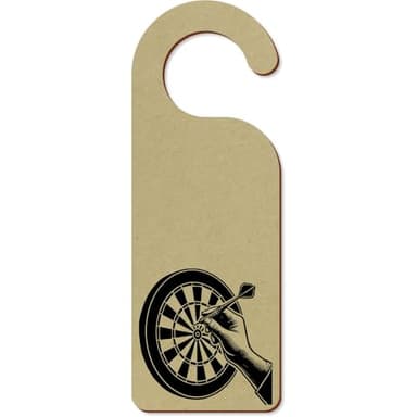 Azeeda 'Dartboard & Dart' 200mm x 72mm Door Hanger/Sign (DH00042885)