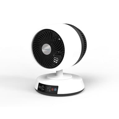 Smart Air Dual Breeze Hot & Cold Fan with Powerful Airflow - Cooling Fan in Summer & Warm Room Heater in Winter - 24 Fan Speeds - Automatic Safety Shut Off - 24 Hour Timer - Desk, Bedroom, Indoor Use