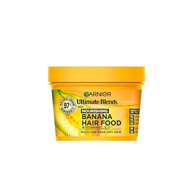 Garnier Hair Food Multi-use Hair Treatment Mask, Nourishes and Conditions, Ideal for Dry Hair, No Silicones, Vegan Formula, Banana, Ultimate Blends, 400ml