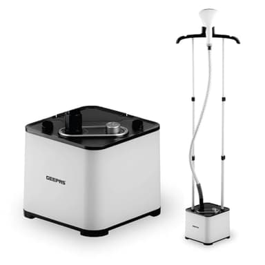 GEEPAS Garment Steamer | Upright Clothes Steamer 45s Quick Heat-up | 11 Steam Modes,1.3L Water Tank | KILLS GERMS & Fast Wrinkle Removal, Suitable for all Fabrics | 2 Year Warranty 2000W White