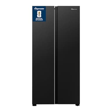 Fridgemaster MS83430EB Freestanding Slim American Side by side Door Fridge Freezer 441L, Total No Frost, Inverter compressor, Black, 83.2x178.0cm, Energy Rating E