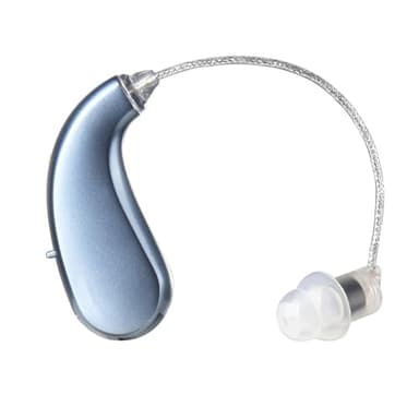 Rechargeable Hearing Amplifier for Seniors - Noise Cancelling & Volume Adjustable Sound Device, Comfort BTE Design, Rechargeable Hearing Aid (06D Blue)