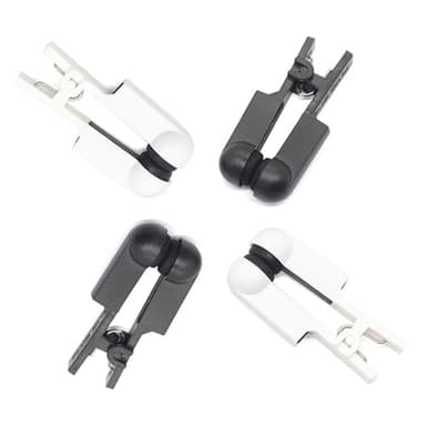 Ear Clip Electrode Double-Sided Rubber Head Comfortable, White + Black 4 Pieces