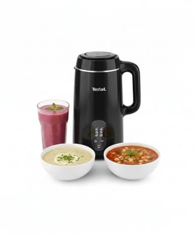 Tefal MultiSoup, 1L Capacity, Suitable for 4 People, 6 Programs, Smooth or Chunky Soups, Smoothies, Auto Cleaning Function, Includes Cleaning Brush & Measuring Cup, Glossy black - BL5628G0