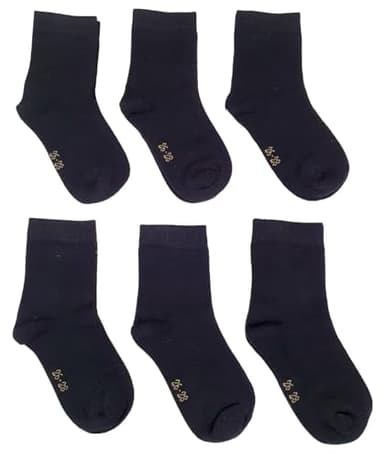 Baby Kids Boys Seamless Socks Cotton Rich Soft Colourful Durable Comfort Newborn Toddler & Kids School Ankle Socks Size 0-10 Years (6 Pairs) (UK, Age, 7 Years, 8 Years, Black)