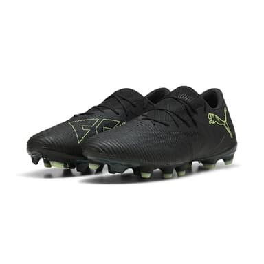 PUMA Unisex Future 8 Match Low Firm Ground/Artifical Ground Football Boots, PUMA Black-Fizzy Light-Green Terrain, 8 UK