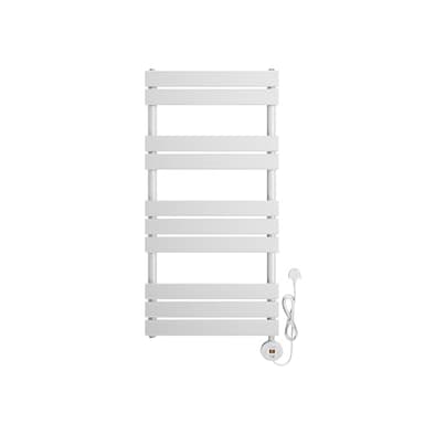 ELEGANT 600W Smart Electric Heated Towel Rail, WiFi-Controlled Wall Mouted Bathroom Towel Warmer & Dryer with Programmable Thermostat, UK Plug, LCD Display, Energy Efficient, White 1000 x 500mm