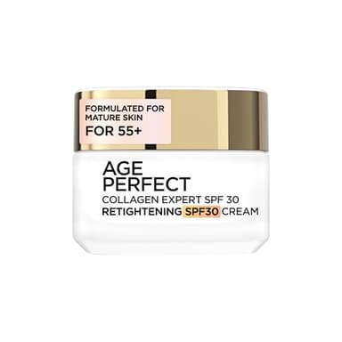 L’Oréal Paris Age Perfect Collagen Expert Retightening Day Cream SPF30 For 50+, For Visibly Firmer more Supple Skin, Moisturise and Hydrated Skin, Formulated with Micro Collagen Peptides 50ml