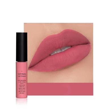 Velvet Matte Liquid Lipstick – Long-Lasting Waterproof Lip Color, Non-Stick Cup Formula, Smooth Lightweight Lip Gloss for All-Day Wear (Rose Red)