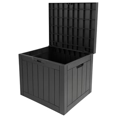 Durabull Indoor/Outdoor 120L Storage Box. Weather-Resistant. Plastic Wood Plank Effect Garden, Balcony, Tool, Toy, Parcel or General Storage Box. Large Capacity. (Anthracite)