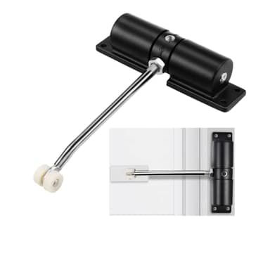 Automatic Door Closer, Adjustable Hydraulic Door Spring Closer for Interior Door, Quiet Auto Door Closing for Interior Door, Safety Door Stopper for Room, Gate Spring with Adjusting Rod and Screws