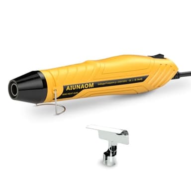 AIUNAOM Mini Heat Gun, Hot Air Gun Tool Dual Temperature Gun 250℃/450℃, with Overload Protection, 1.5S Fast Heating for Resin, Candle Making, Shrink Wrapping, Crafts with Reflector Nozzle