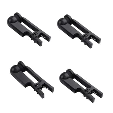 TIENFOKOTA 4 Pack 2mm Ear Clip Electrodes Conductive Silicone with Universal 2.0mm Pin Connector for Enhanced Sleep, Muscle Recovery &Relaxation (Black Single Side)