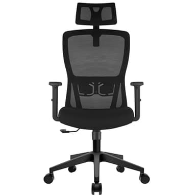 Durrafy Office Chair, Desk Chair with Adjustable Headrest, Lumbar support and Liftable Armrest, High Back Ergonomic Office Chair, Breathable Mesh Backrest for Comfy, Computer Chair for Home/Office