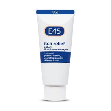 E45 Itch Relief Cream 50 g – Anti Itch Cream for Skin Irritation – Non-Greasy E45 Cream to Relieve Itching – Eczema Dermatitis Cream – Instantly Soothes and Calms Skin - E45 for Itching