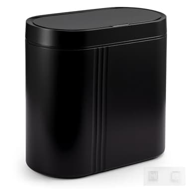 FERNVALE 2 Gallon (7.5L) Automatic Sensor Trash Can – Touchless Motion Activated Bathroom Bin, Waterproof Smart Garbage Bin with Lid, Silent Operation for Kitchen, Office & Home (Black)