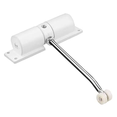 Offfay Door Closer, Automatic Door Closers for Interior Doors, Adjustable Hydraulic Spring Loaded Self Closing Gate Hinge for Weights 20-35kg, with Adjusting Rod and Screws (White)