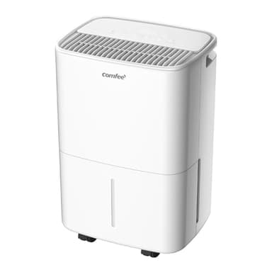 COMFEE' Aqua Dry 10L/DAY Dehumidifier for Home with Larger 2.5L Water Tank, Low Noise Level, Drain Hose, and Continuous Drainage, Ideal for Bedroom, Bathroom, Laundry Drying, Attic, basement, Office