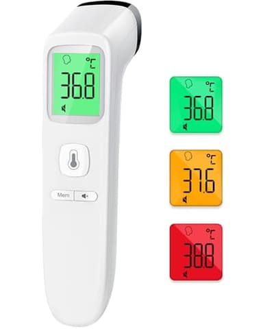 No-Touch Forehead Thermometer for Adults, Infrared Digital Thermometers for Kids, Touchless Baby Thermometer, Accurate Reading with LCD Display, Mute Mode, Memory Recall, Fever Alarm