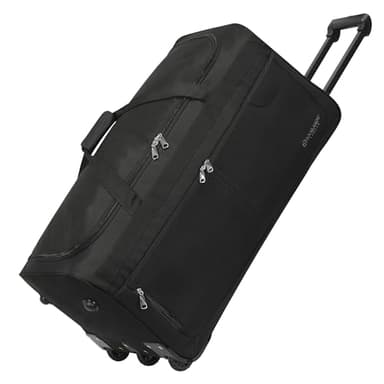 Rocklands® Lightweight Luggage Rolling Holdall Suitcase Wheeled Duffle Bag Cargo Sport Travel Bag RL501 (Black/Black, Large - 32" (H84 x L42 x W40 cm))