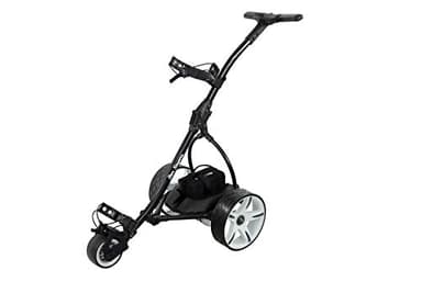 Ben Sayers Electric Golf Trolley | 18-Hole Lithium Battery Trolley | 9 Speed, Auto Distance Function | Over £100 Free Accessories (Black/White)