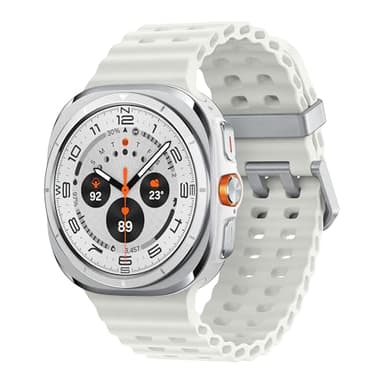Samsung Galaxy Watch Ultra (2025), AI Smart Watch, Marine Band, Titanium Casing, Cushion Design, Quick Button, 47mm, LTE, Titanium White, 3 Year Extended Warranty (UK Version)