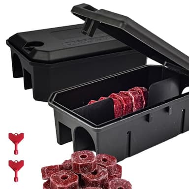 ROSHIELD - 2X PRE-BAITED Anti Rat Solution Kit | Pre Bait Boxes | indoor/Outdoor Fast & Safe Infestation Control | Rat Poisoning Super Strength | Rodent Poisoning | READY -TO USE, 2 Pack