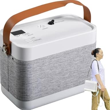 MVXBICIA Portable Oxygen Generator with Flow Regulation, 70W Travel Oxygen Machine, Timing Function, for Home & Travel - Wheelchair Oxygen Machine for Car